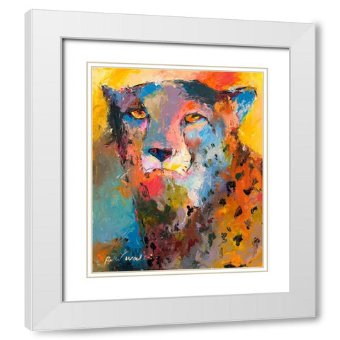 Cheetah White Modern Wood Framed Art Print with Double Matting by Wallich, Richard