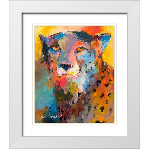 Cheetah White Modern Wood Framed Art Print with Double Matting by Wallich, Richard