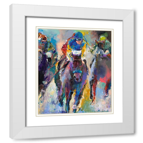 Jockeys White Modern Wood Framed Art Print with Double Matting by Wallich, Richard