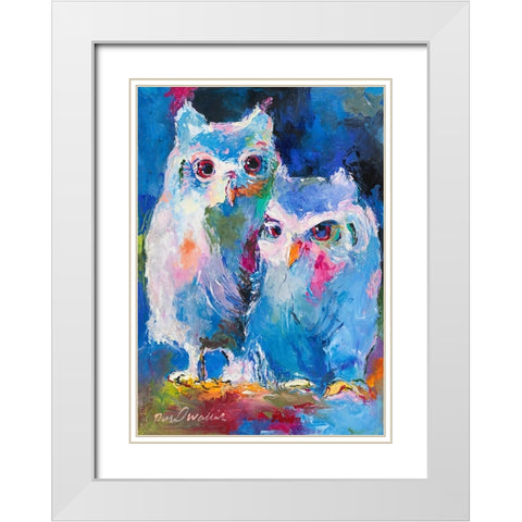 Owls White Modern Wood Framed Art Print with Double Matting by Wallich, Richard