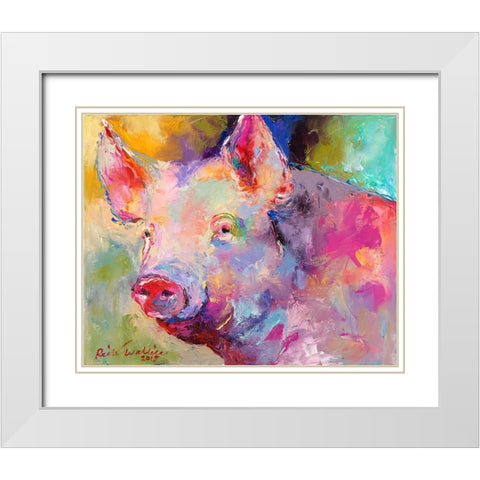 Piggy White Modern Wood Framed Art Print with Double Matting by Wallich, Richard