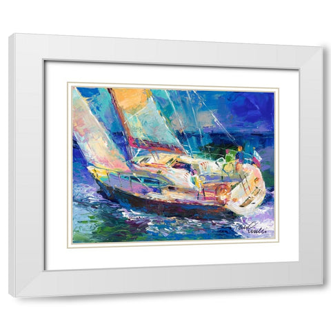 Sailboat White Modern Wood Framed Art Print with Double Matting by Wallich, Richard