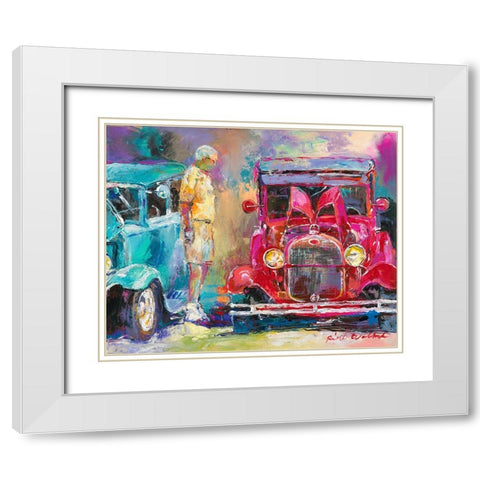 Old Cars White Modern Wood Framed Art Print with Double Matting by Wallich, Richard