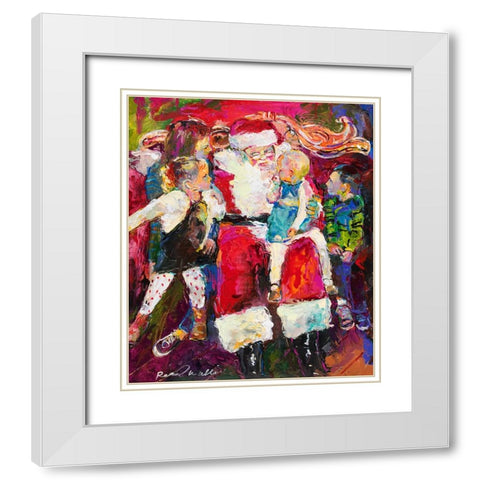 Santa and Bailey White Modern Wood Framed Art Print with Double Matting by Wallich, Richard