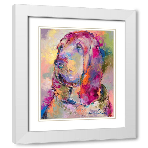 Blood Hound White Modern Wood Framed Art Print with Double Matting by Wallich, Richard
