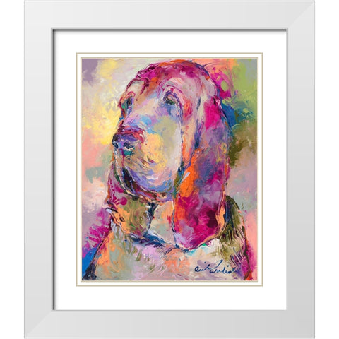 Blood Hound White Modern Wood Framed Art Print with Double Matting by Wallich, Richard