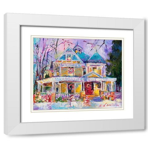 Christmas House White Modern Wood Framed Art Print with Double Matting by Wallich, Richard