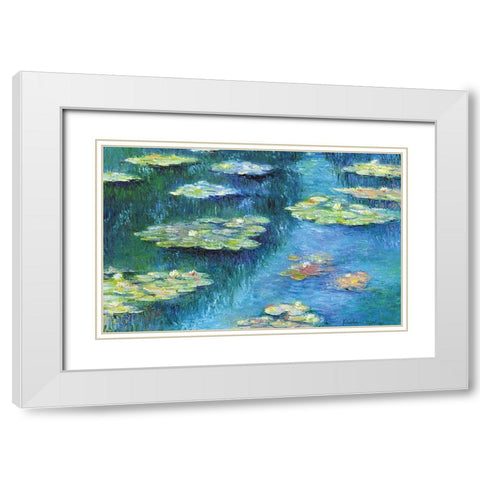 Botanical Garden Lilies 1 White Modern Wood Framed Art Print with Double Matting by Wallich, Richard