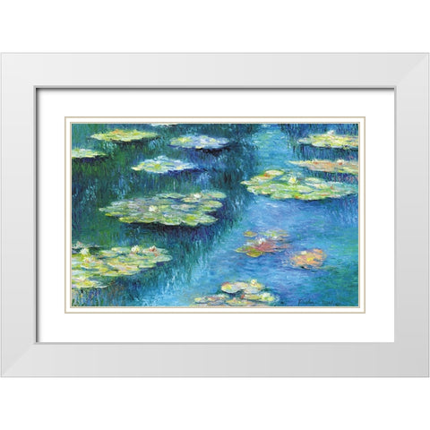 Botanical Garden Lilies 1 White Modern Wood Framed Art Print with Double Matting by Wallich, Richard