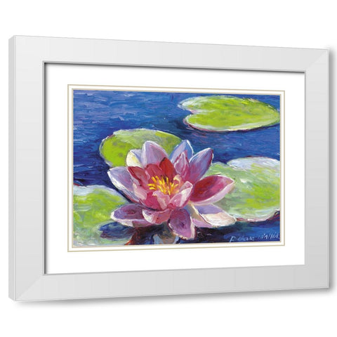 Lily Pad Flowers White Modern Wood Framed Art Print with Double Matting by Wallich, Richard