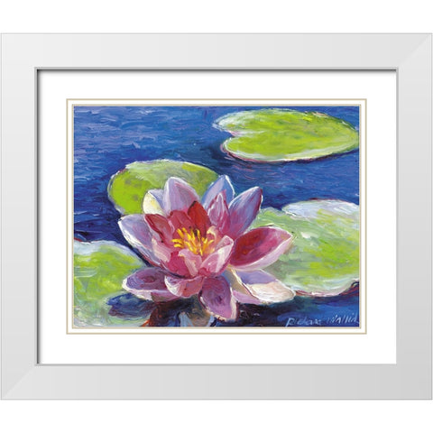 Lily Pad Flowers White Modern Wood Framed Art Print with Double Matting by Wallich, Richard