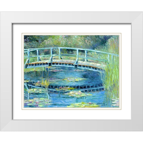 Botanical Garden Lilies White Modern Wood Framed Art Print with Double Matting by Wallich, Richard