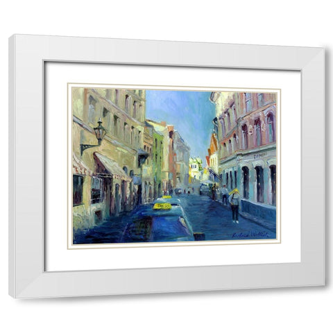 Girl With Yellow Hair White Modern Wood Framed Art Print with Double Matting by Wallich, Richard