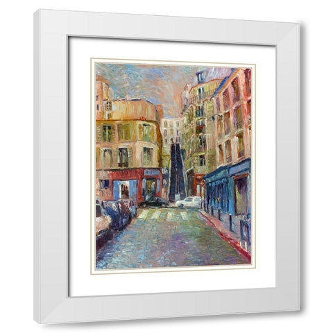 Paris Stairs White Modern Wood Framed Art Print with Double Matting by Wallich, Richard