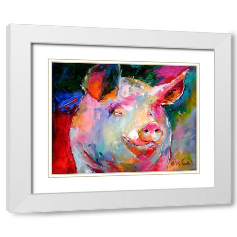 Art Pig 1 White Modern Wood Framed Art Print with Double Matting by Wallich, Richard