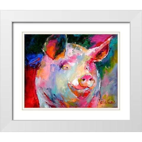 Art Pig 1 White Modern Wood Framed Art Print with Double Matting by Wallich, Richard