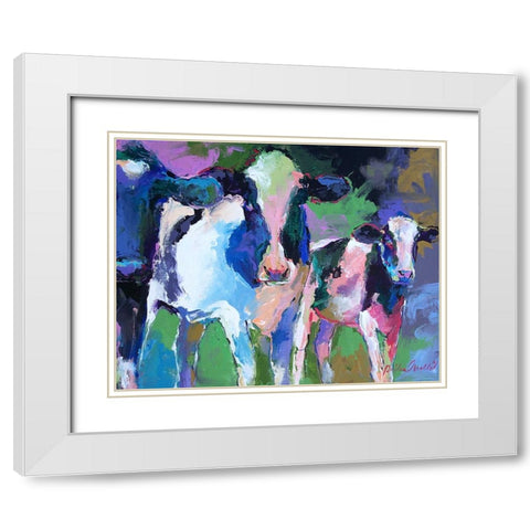 Art 3 Cows White Modern Wood Framed Art Print with Double Matting by Wallich, Richard