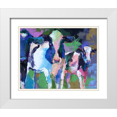 Art 3 Cows White Modern Wood Framed Art Print with Double Matting by Wallich, Richard