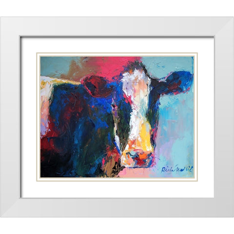 Art B Cow White Modern Wood Framed Art Print with Double Matting by Wallich, Richard