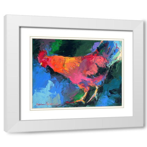 Art Chicken White Modern Wood Framed Art Print with Double Matting by Wallich, Richard