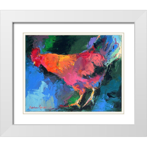 Art Chicken White Modern Wood Framed Art Print with Double Matting by Wallich, Richard