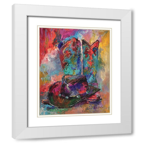 Art Boots White Modern Wood Framed Art Print with Double Matting by Wallich, Richard
