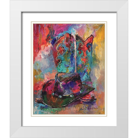Art Boots White Modern Wood Framed Art Print with Double Matting by Wallich, Richard