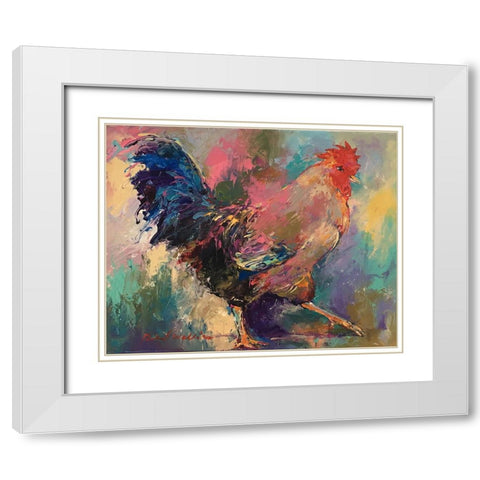 Art Rooster 2 White Modern Wood Framed Art Print with Double Matting by Wallich, Richard