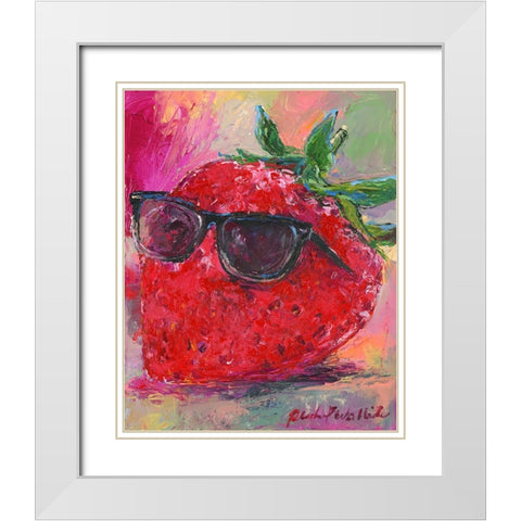 Art Strawberry White Modern Wood Framed Art Print with Double Matting by Wallich, Richard