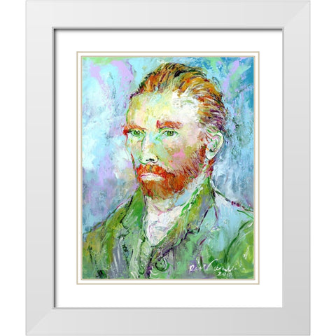 Van Gogh White Modern Wood Framed Art Print with Double Matting by Wallich, Richard