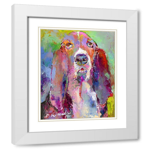 Art Basset Hound White Modern Wood Framed Art Print with Double Matting by Wallich, Richard