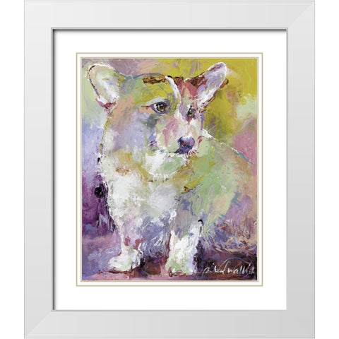 Art Corgi White Modern Wood Framed Art Print with Double Matting by Wallich, Richard