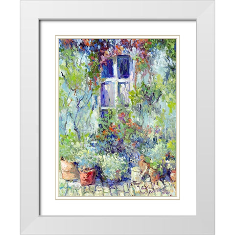 Flowers 6 White Modern Wood Framed Art Print with Double Matting by Wallich, Richard