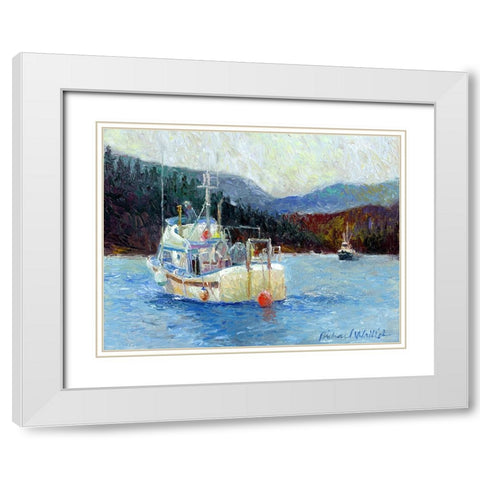 Raven White Modern Wood Framed Art Print with Double Matting by Wallich, Richard