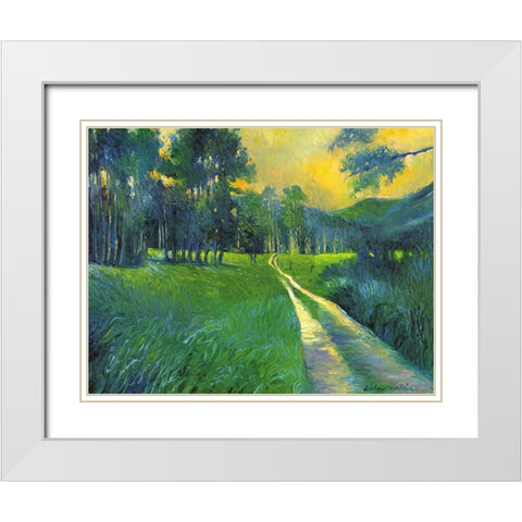 Crestone Path White Modern Wood Framed Art Print with Double Matting by Wallich, Richard