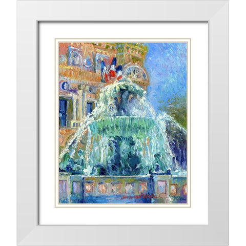 Paris Las Vegas White Modern Wood Framed Art Print with Double Matting by Wallich, Richard