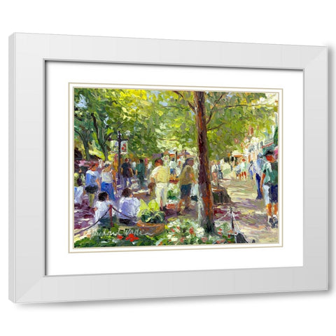 Massage White Modern Wood Framed Art Print with Double Matting by Wallich, Richard