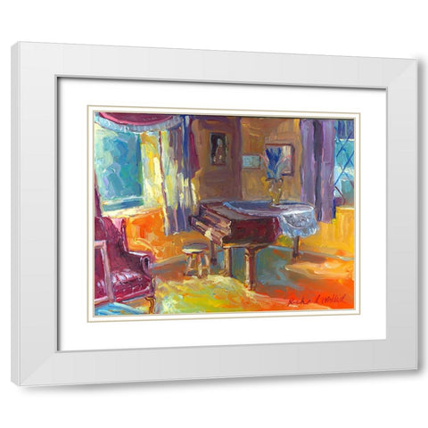 Piano White Modern Wood Framed Art Print with Double Matting by Wallich, Richard