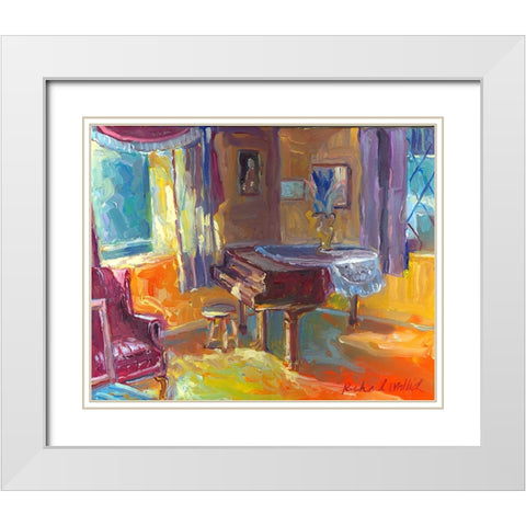 Piano White Modern Wood Framed Art Print with Double Matting by Wallich, Richard