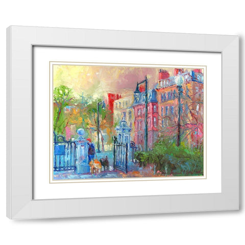 Boston White Modern Wood Framed Art Print with Double Matting by Wallich, Richard