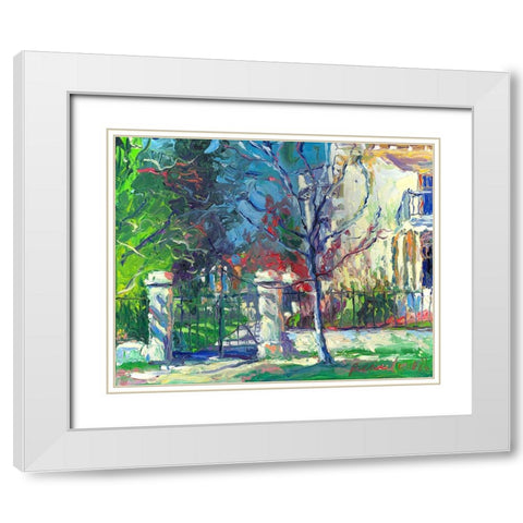 Mansion White Modern Wood Framed Art Print with Double Matting by Wallich, Richard
