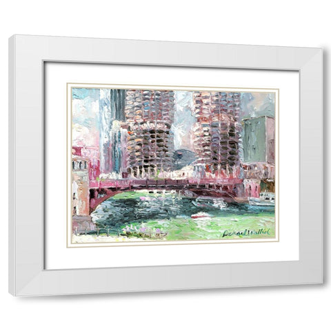 Marina Towers White Modern Wood Framed Art Print with Double Matting by Wallich, Richard