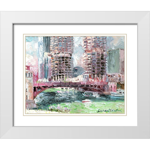 Marina Towers White Modern Wood Framed Art Print with Double Matting by Wallich, Richard