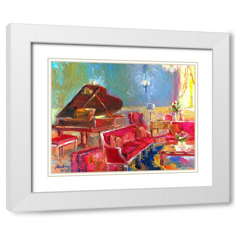 Piano Bar 2 White Modern Wood Framed Art Print with Double Matting by Wallich, Richard