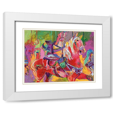 Carousel White Modern Wood Framed Art Print with Double Matting by Wallich, Richard