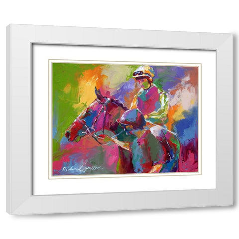 Jockeys White Modern Wood Framed Art Print with Double Matting by Wallich, Richard
