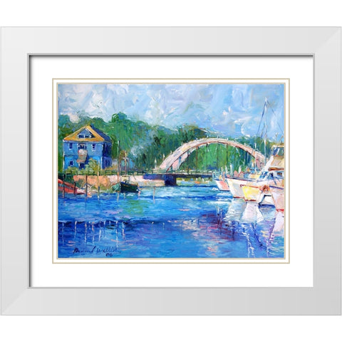 Blue White Modern Wood Framed Art Print with Double Matting by Wallich, Richard