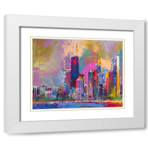 Chicago 4 White Modern Wood Framed Art Print with Double Matting by Wallich, Richard