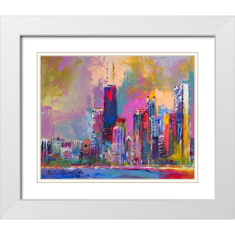 Chicago 4 White Modern Wood Framed Art Print with Double Matting by Wallich, Richard