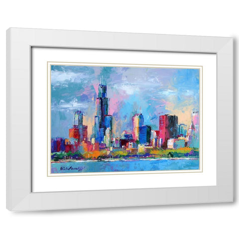 Chicago 5 White Modern Wood Framed Art Print with Double Matting by Wallich, Richard